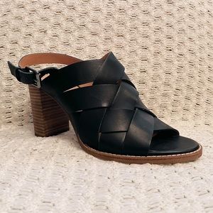 Madewell Cindy Block Stacked Heel Leather Sandal Size 10 Black - Never Worn!